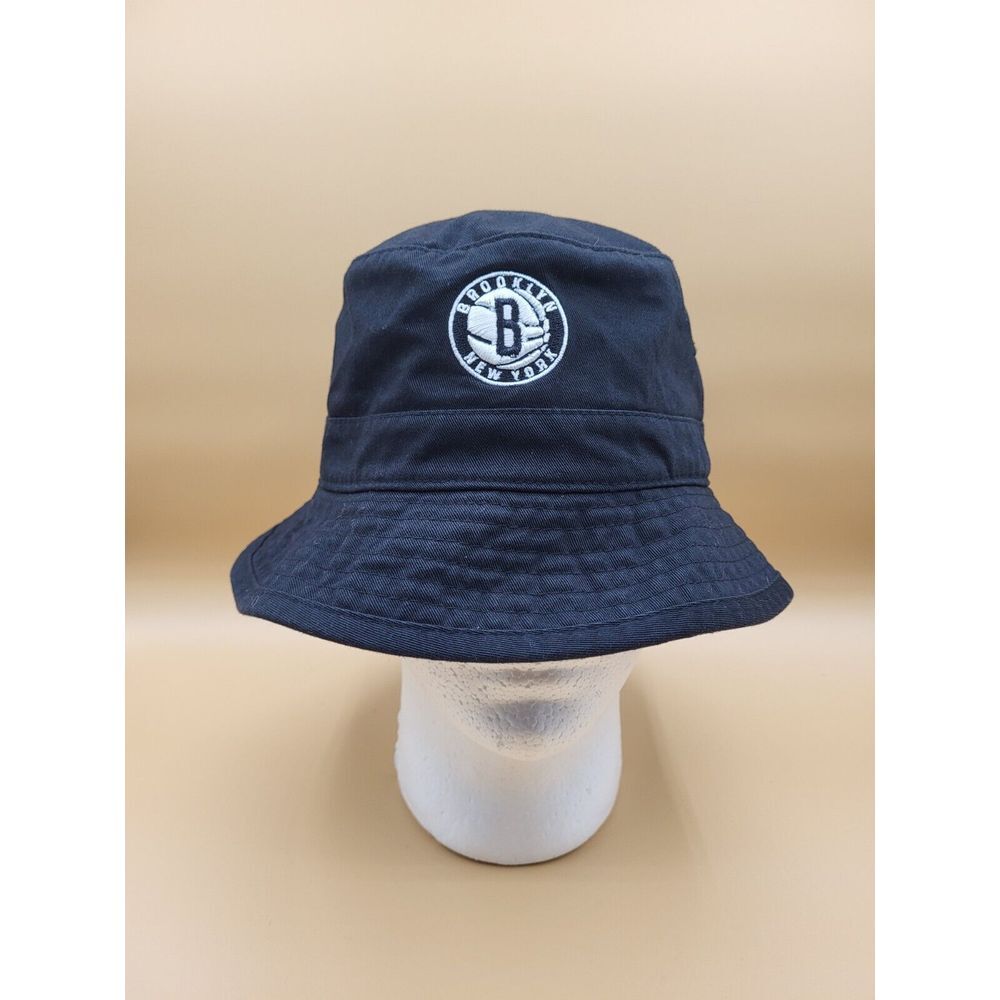 Mitchell & Ness Brooklyn New York Nets Size S/M Black NBA Basketball Bucket Hat‎